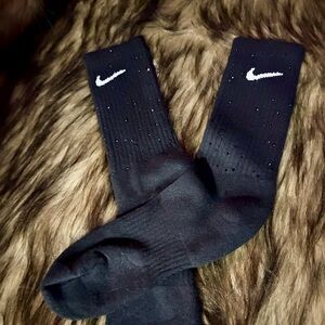 Nike socks with rhinestones black